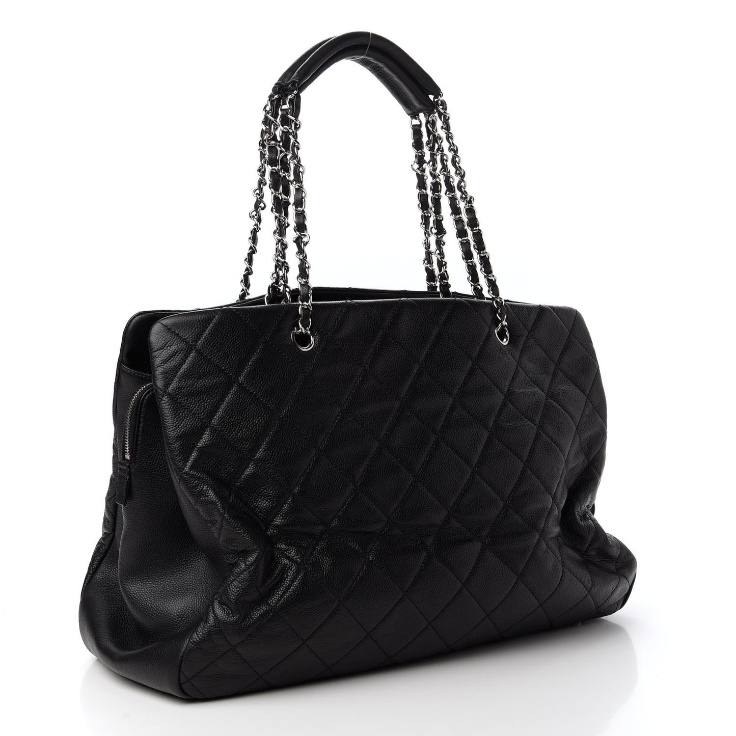 Caviar Quilted Timeless CC XL Shopping Tote Black