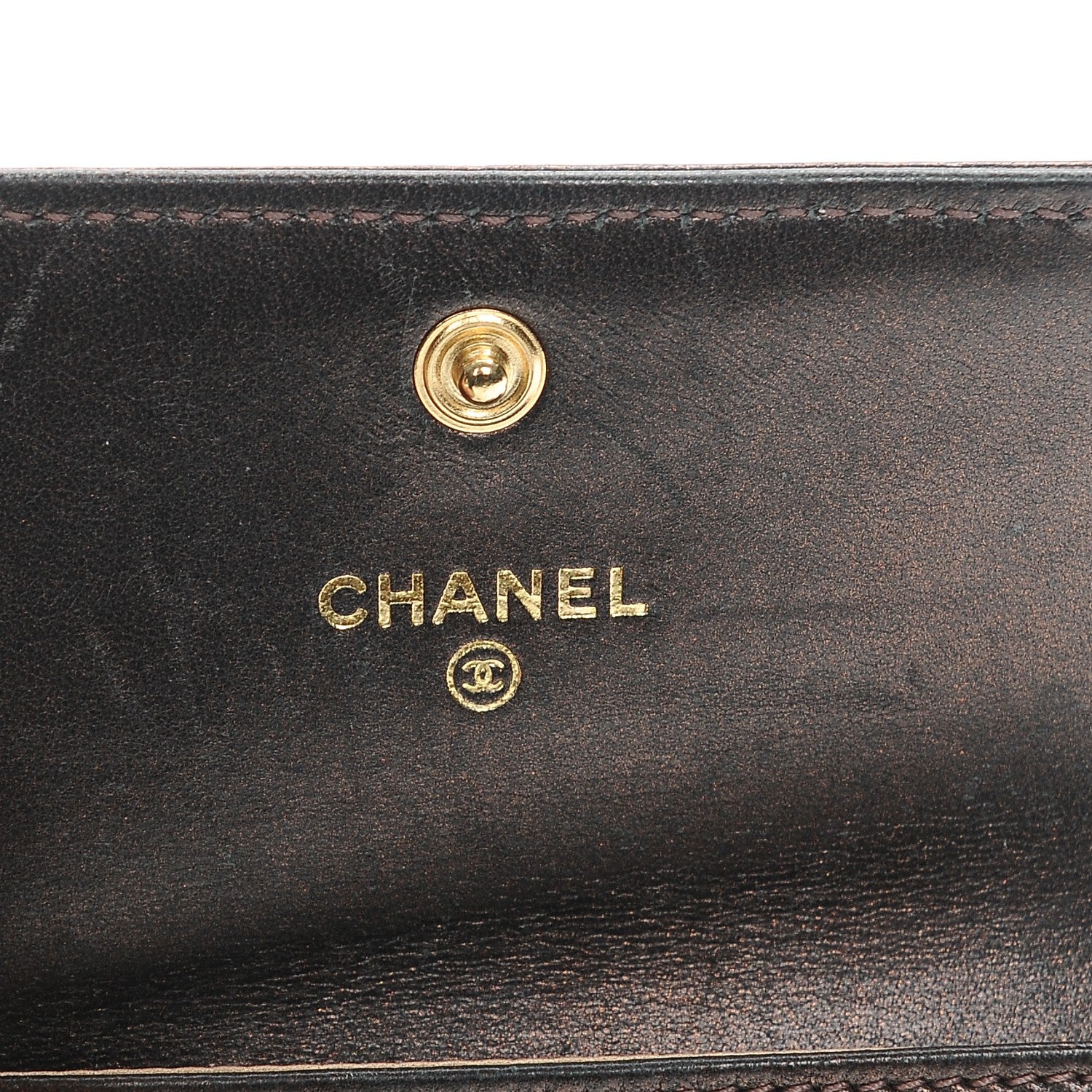 Chanel Metallic Lambskin Camellia Embossed Card Holder Brown 9 of 9
