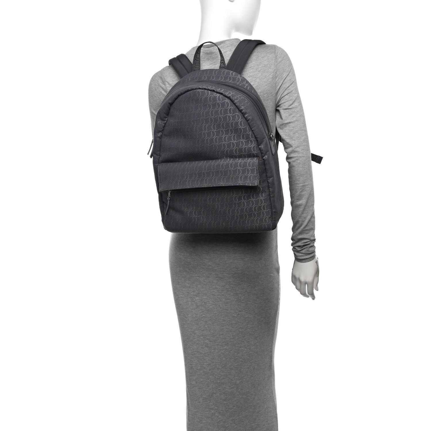 Christian Louboutin Logo Jacquard Zip N Flap Backpack Smoky 2 of 10