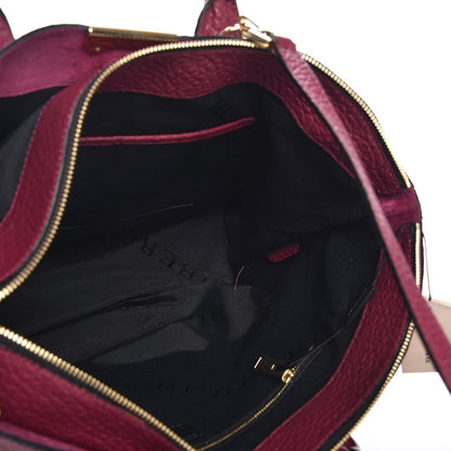 Burberry Heritage Grain Check Embossed Medium Dewsbury Tote Dark Plum 6 of 9