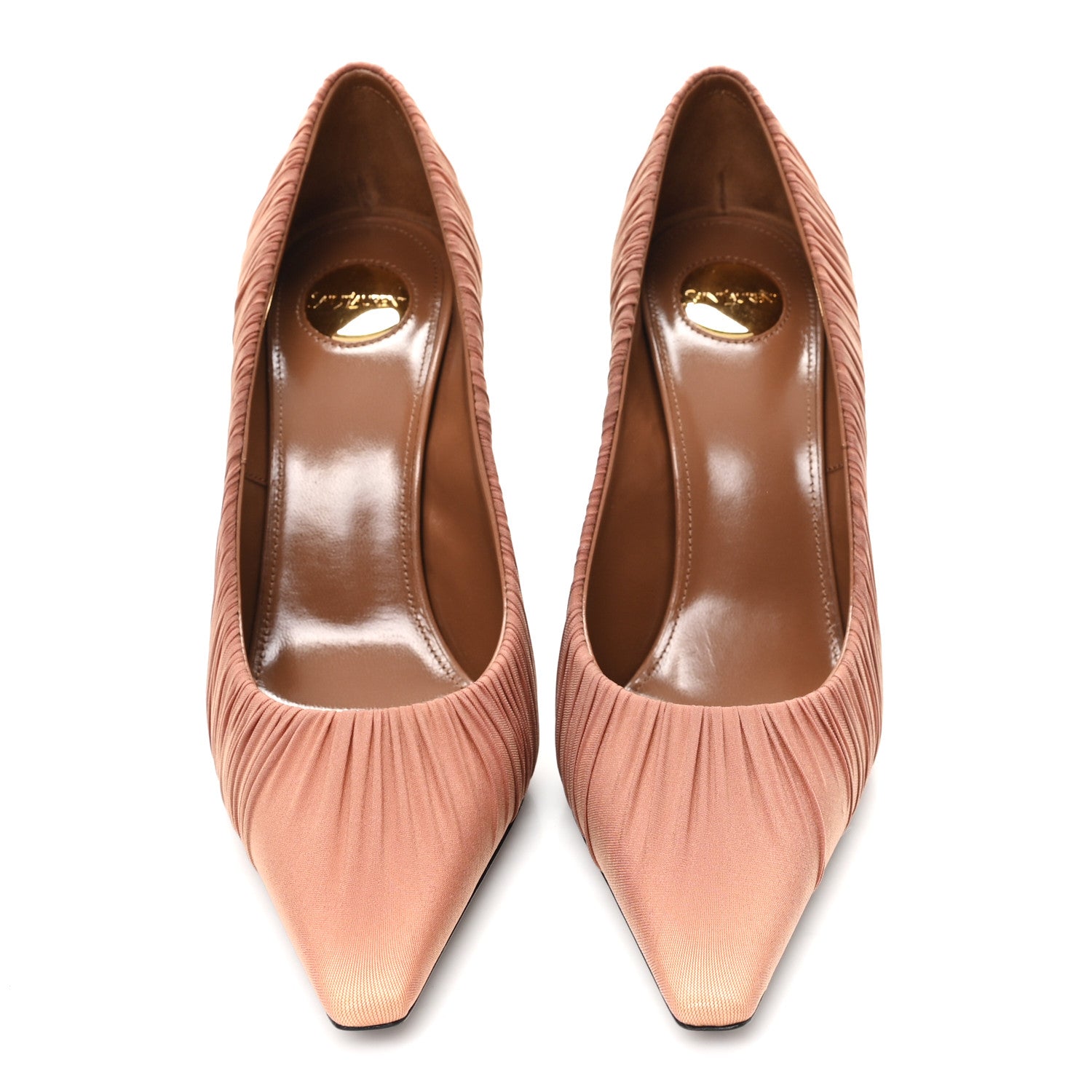 Saint Laurent Satin Emmanuelle 110 Pump 37.5 Cappuccino 3 of 10
