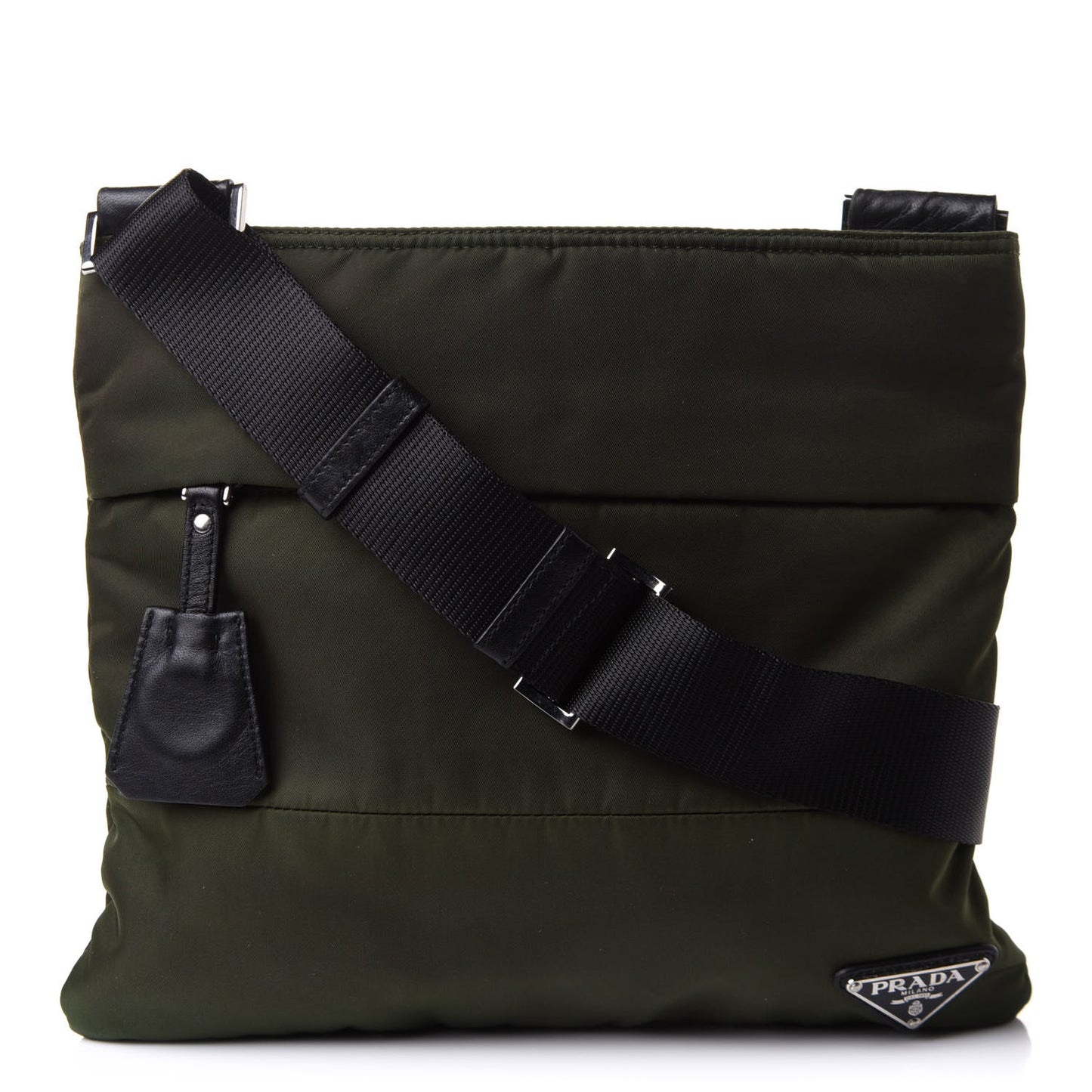 Tessuto Nylon Flat Messenger Bag Militare