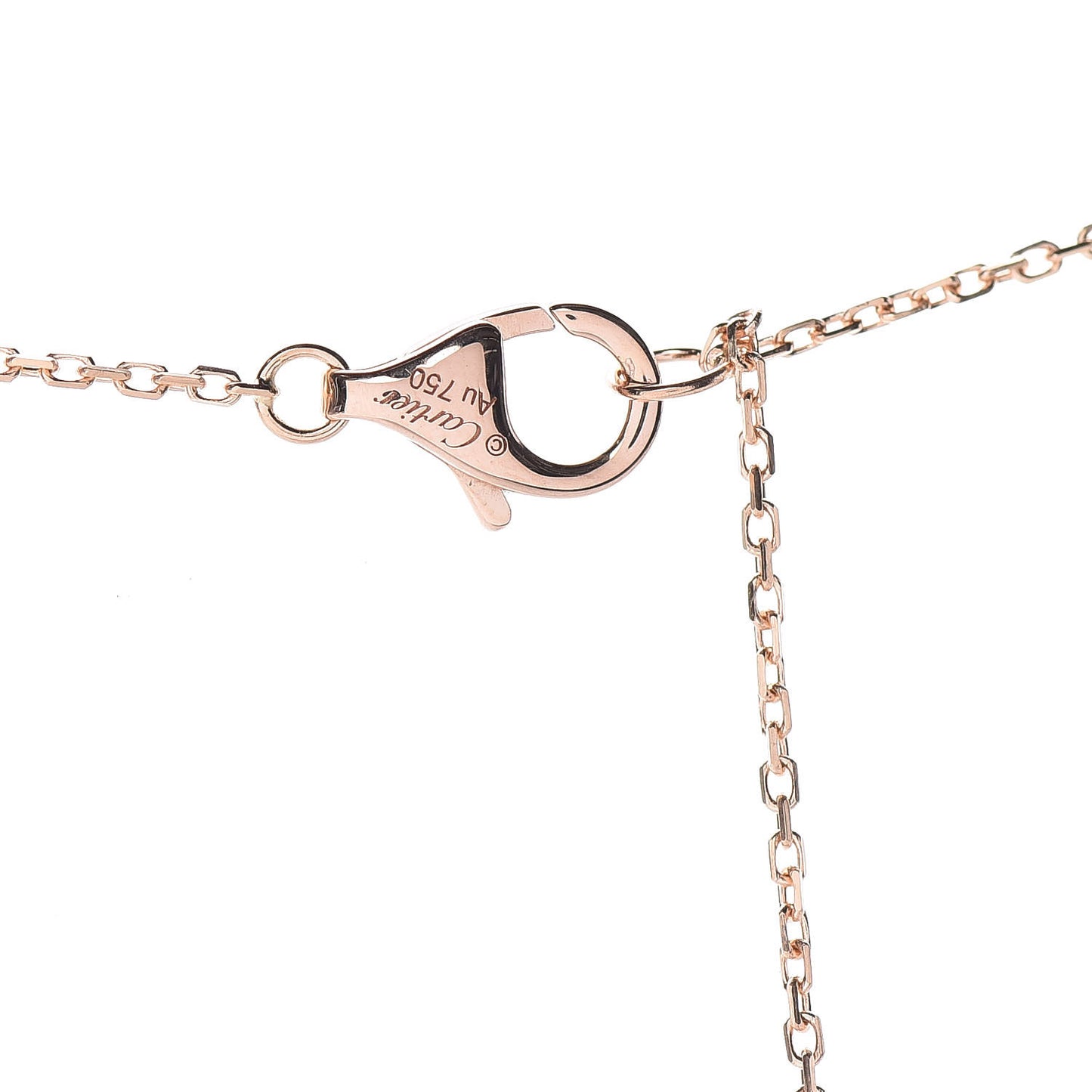 18K Pink Gold Diamond Black Onyx XS Amulette de Cartier Pendant Necklace