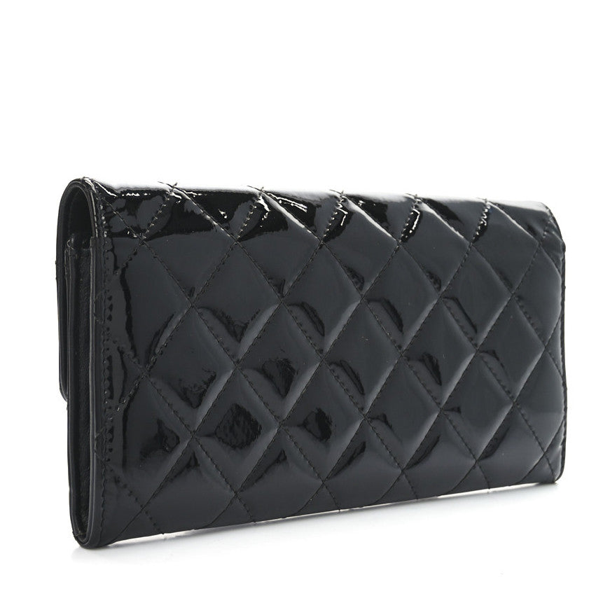 Chanel Patent Quilted Large Brilliant Flap Wallet Black 2 of 10