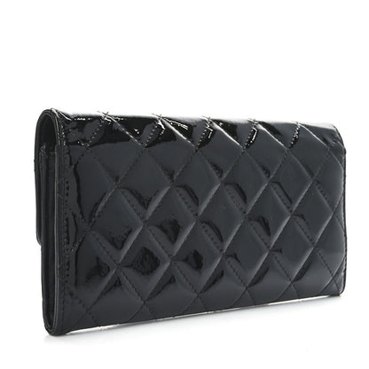 Chanel Patent Quilted Large Brilliant Flap Wallet Black 2 of 10