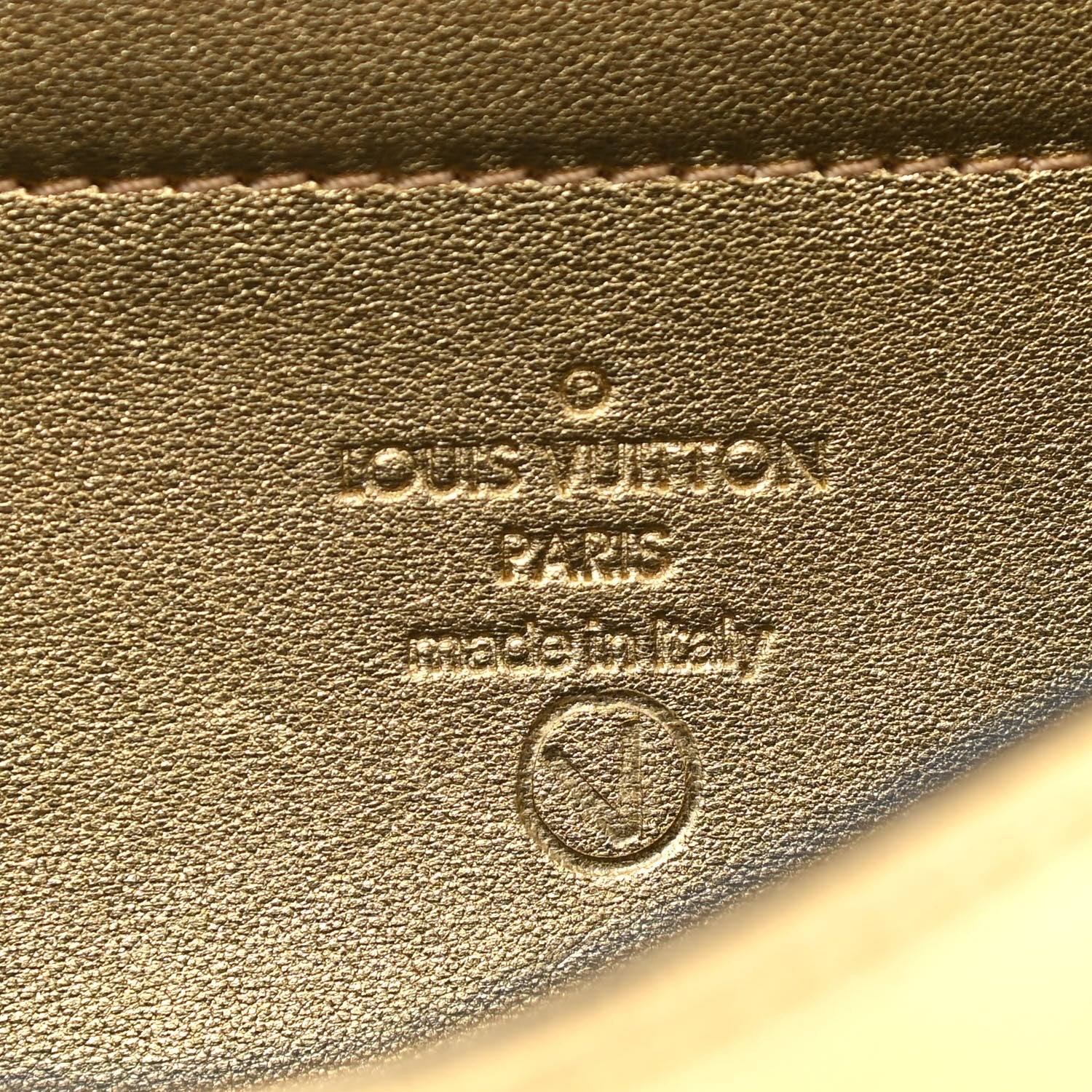 Louis Vuitton Metallic Lambskin Embossed Monogram Pochette Coussin Gold 6 of 7