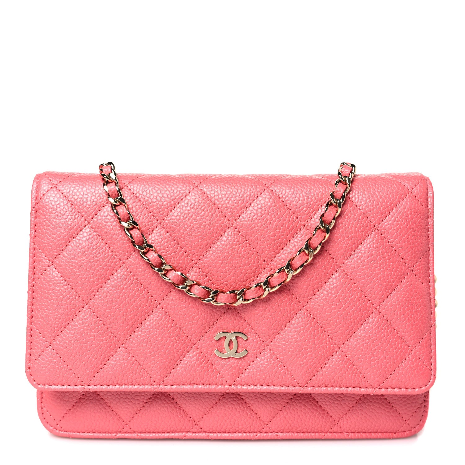 Chanel Caviar Quilted Wallet on Chain WOC Pink 1 of 12