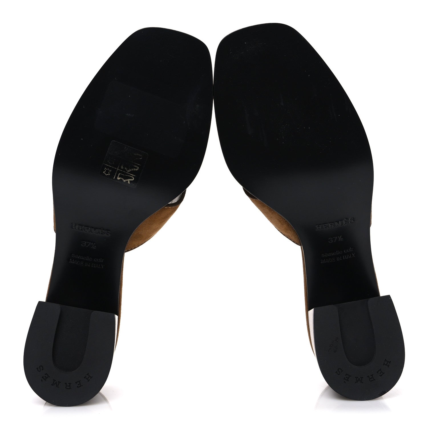 Hermes Velvet Goatskin Helia 60 Sandals 37.5 Brun Fume 7 of 11