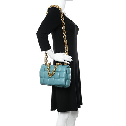 Bottega Veneta Lambskin Maxi Intreccio Padded Chain Cassette Crossbody Bag Linoleum 2 of 9