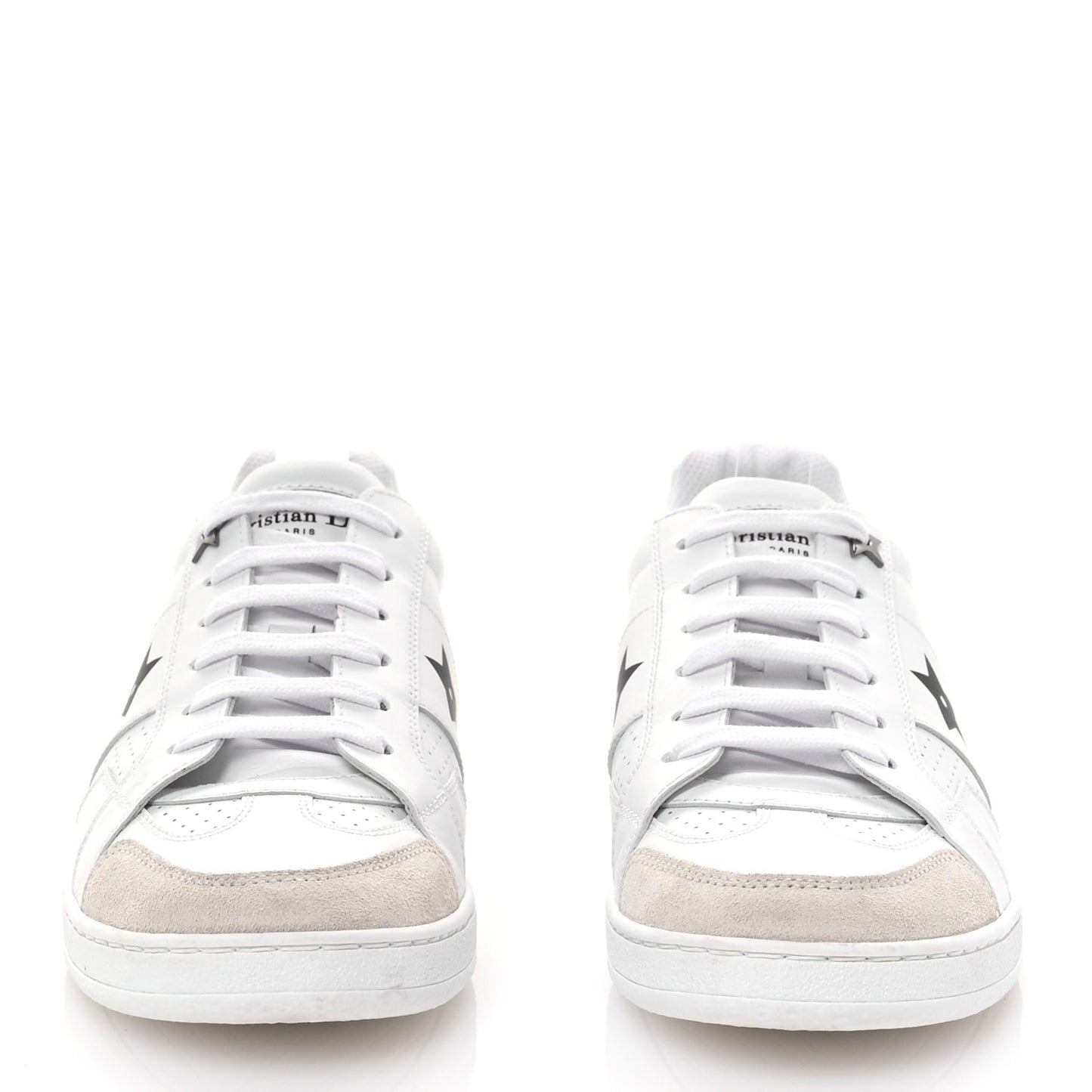 Calfskin Suede Dior Star Low Top Sneakers 37 White