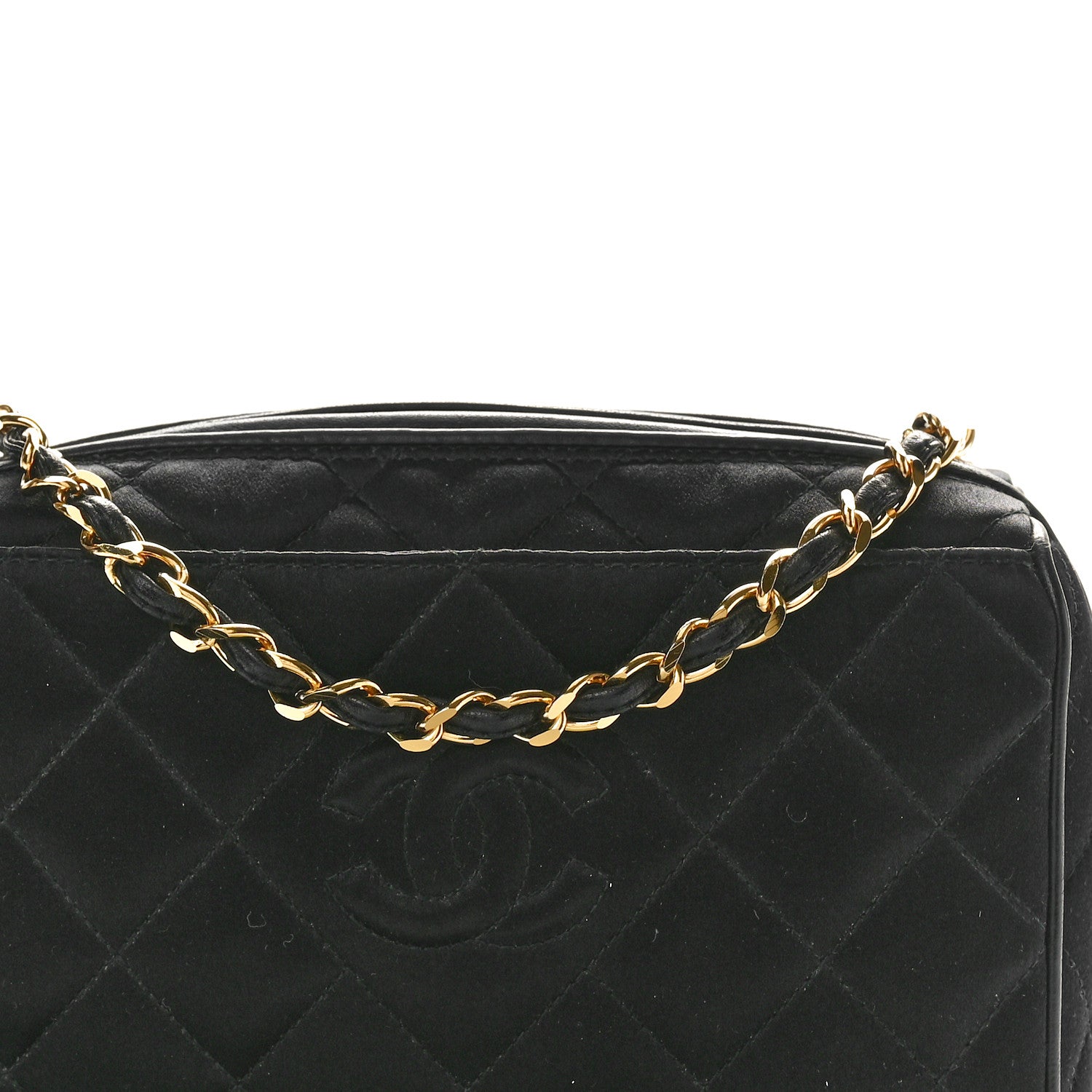 Chanel Satin Quilted Tassel Camera Case Black 8 of 10