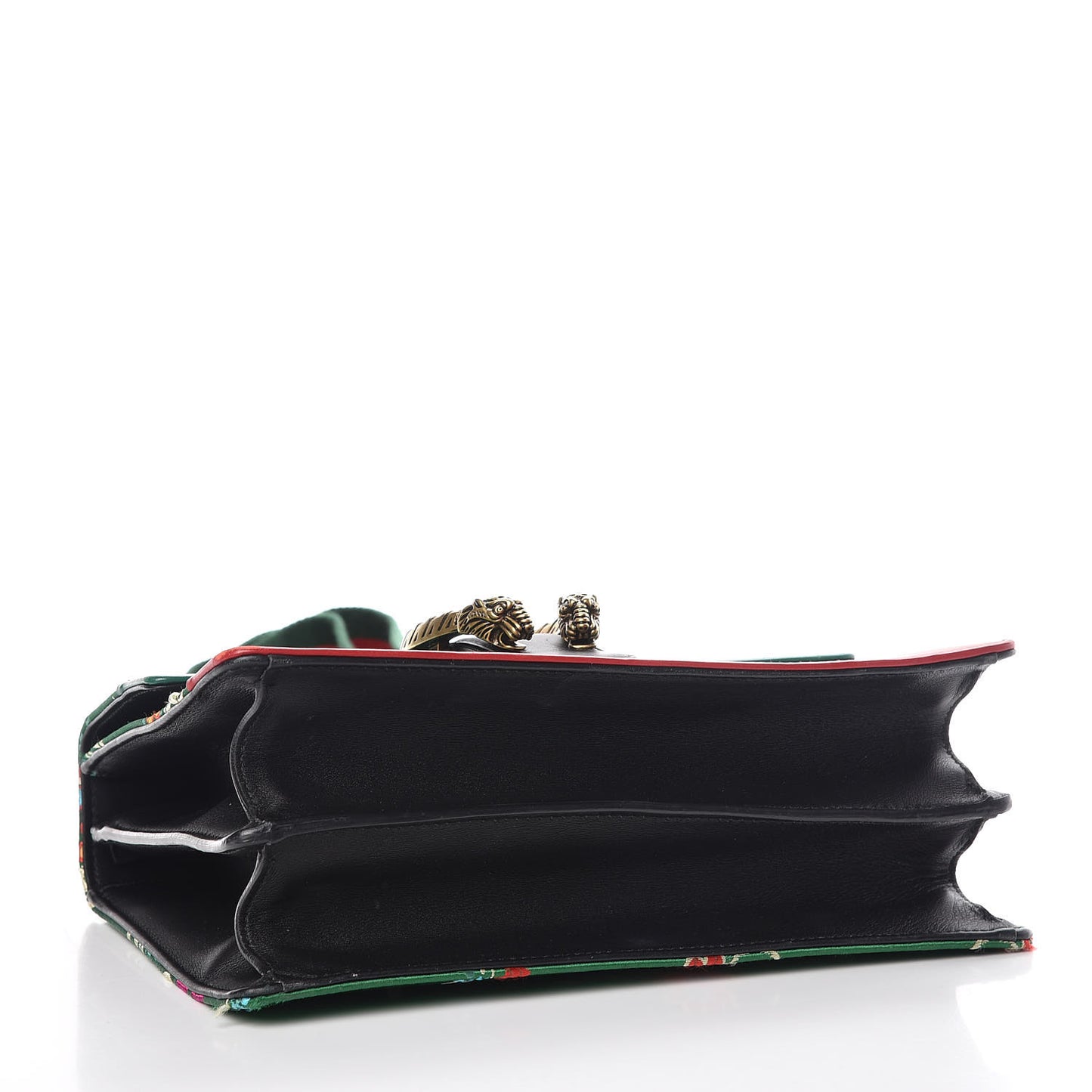 Jacquard Bamboo Web Floral Medium Dionysus Top Handle Bag Green Red
