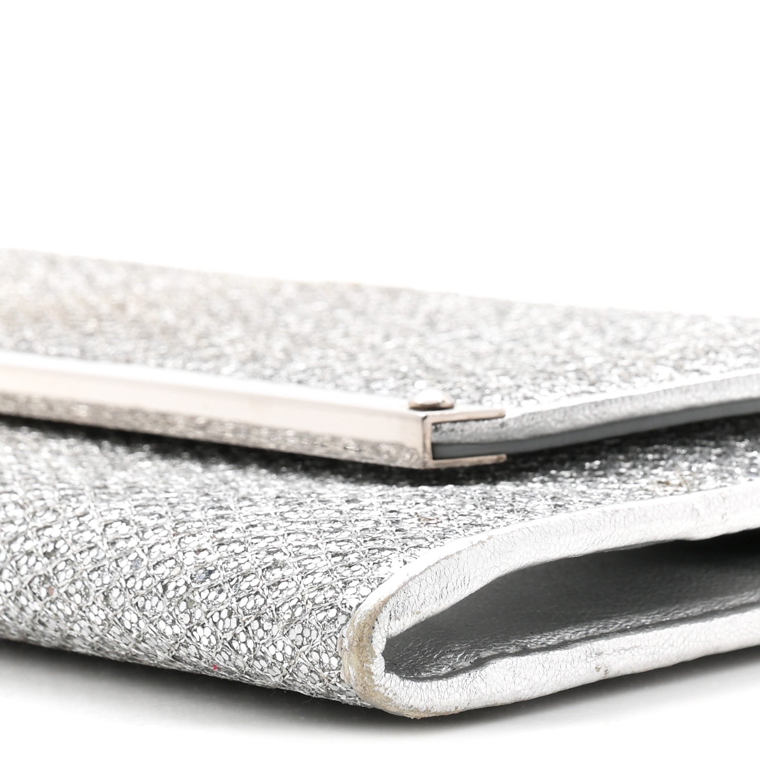 Jimmy Choo Glitter Margot Clutch Silver 9 of 10