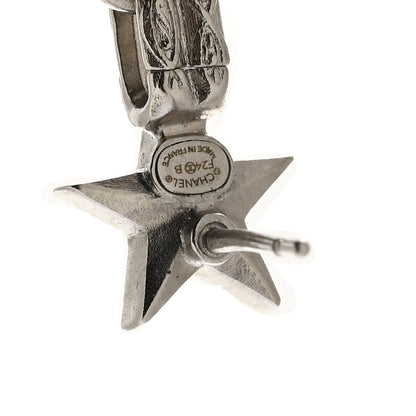 Chanel Crystal CC Star Drop Earrings Silver 4 of 4