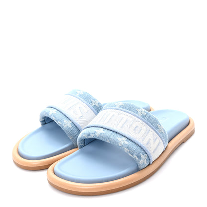 Louis Vuitton Monogram Denim LV Bliss Womens Comfort Mules 41 Turquoise 4 of 10