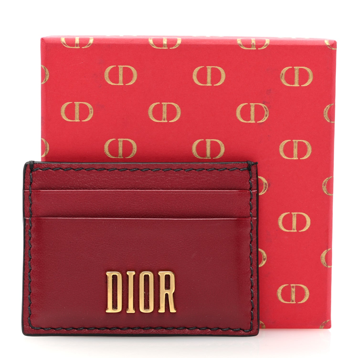 Christian Dior Calfskin D-Fence Card Holder Red 8 of 8