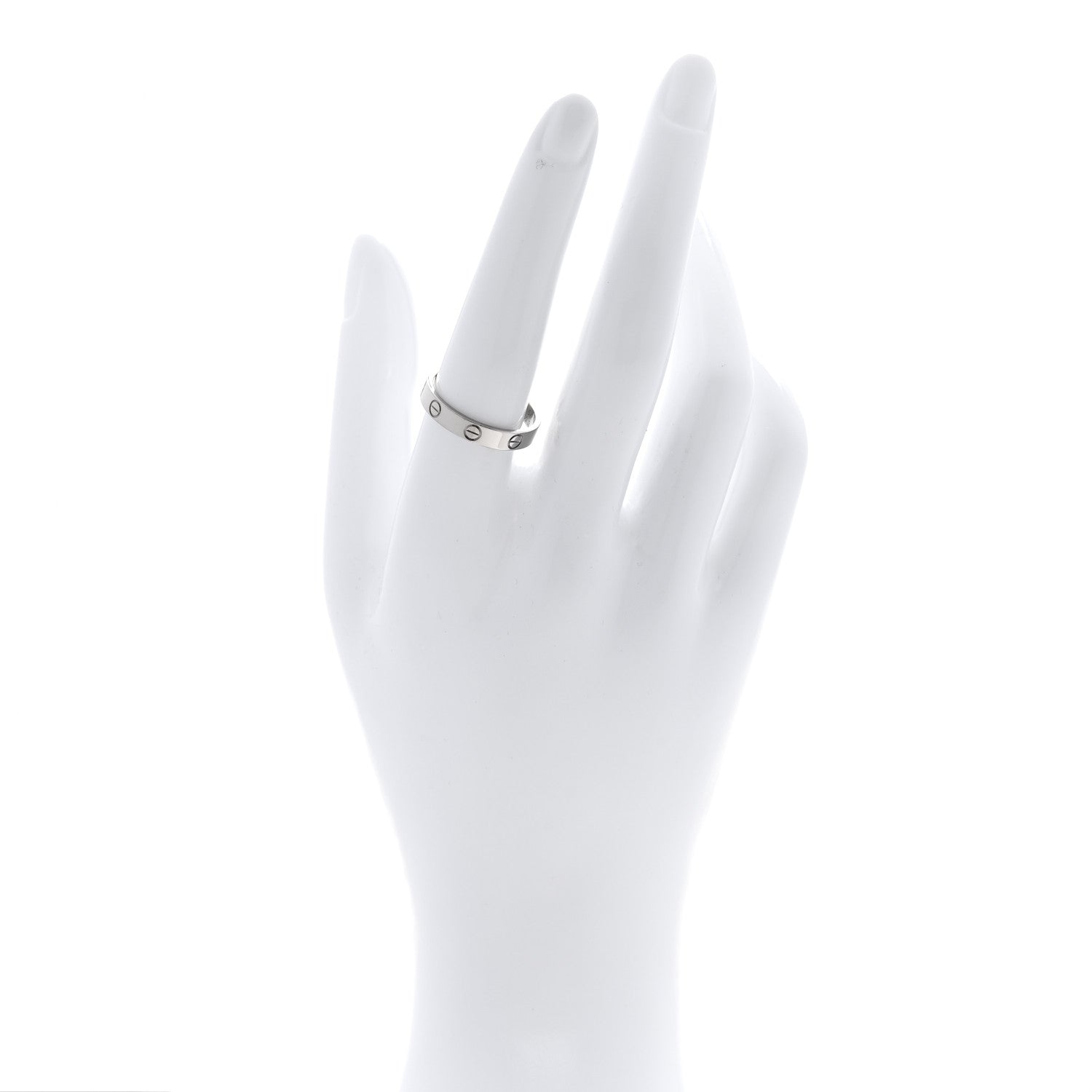 Cartier 18K White Gold 3.5mm LOVE Wedding Band Ring 57 8 2 of 5