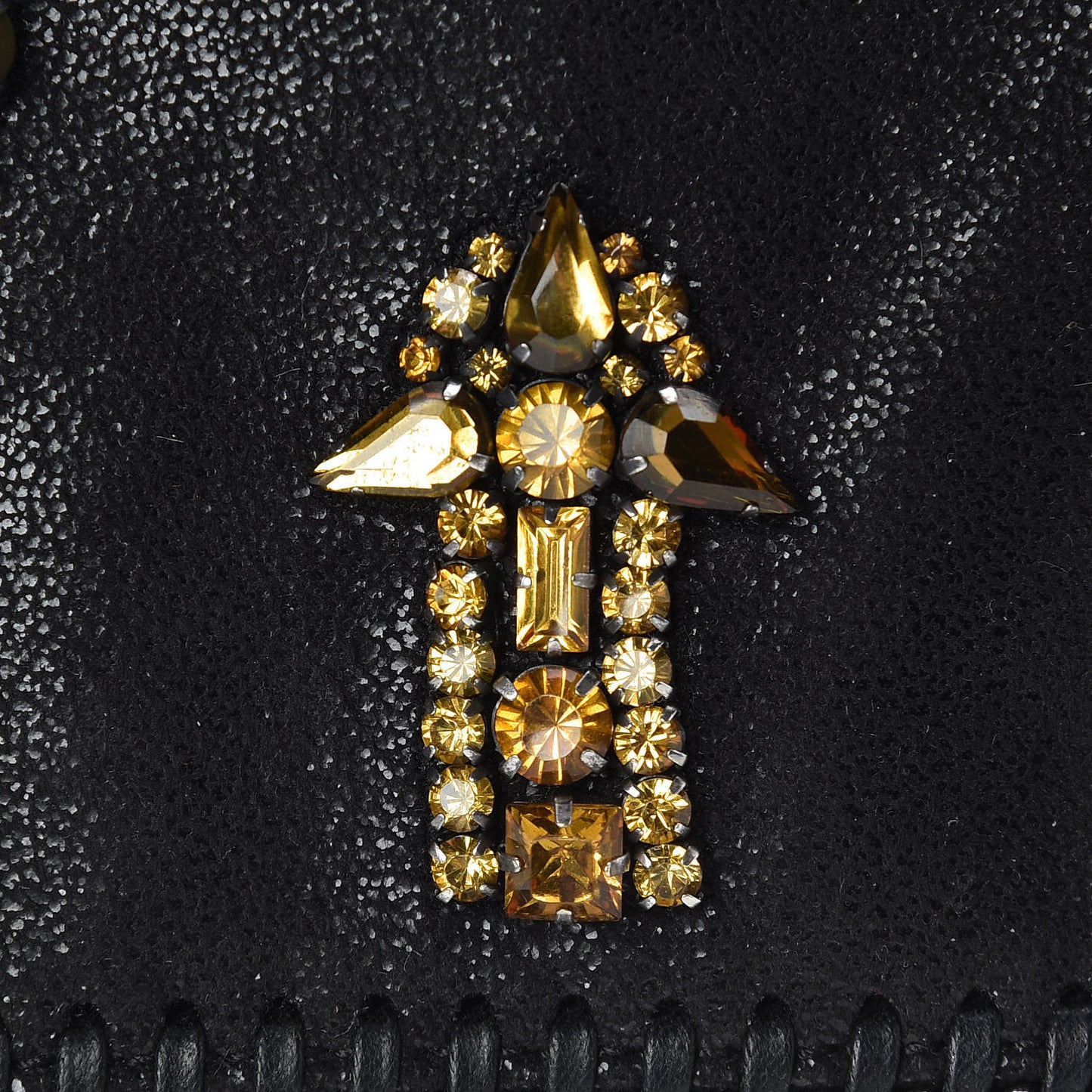 Shaggy Deer Crystal Falabella Clutch Black