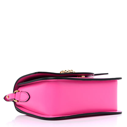 Versace Calfskin Vinyl Small Houndstooth La Medusa Crossbody Bag Pink Multicolor 4 of 9
