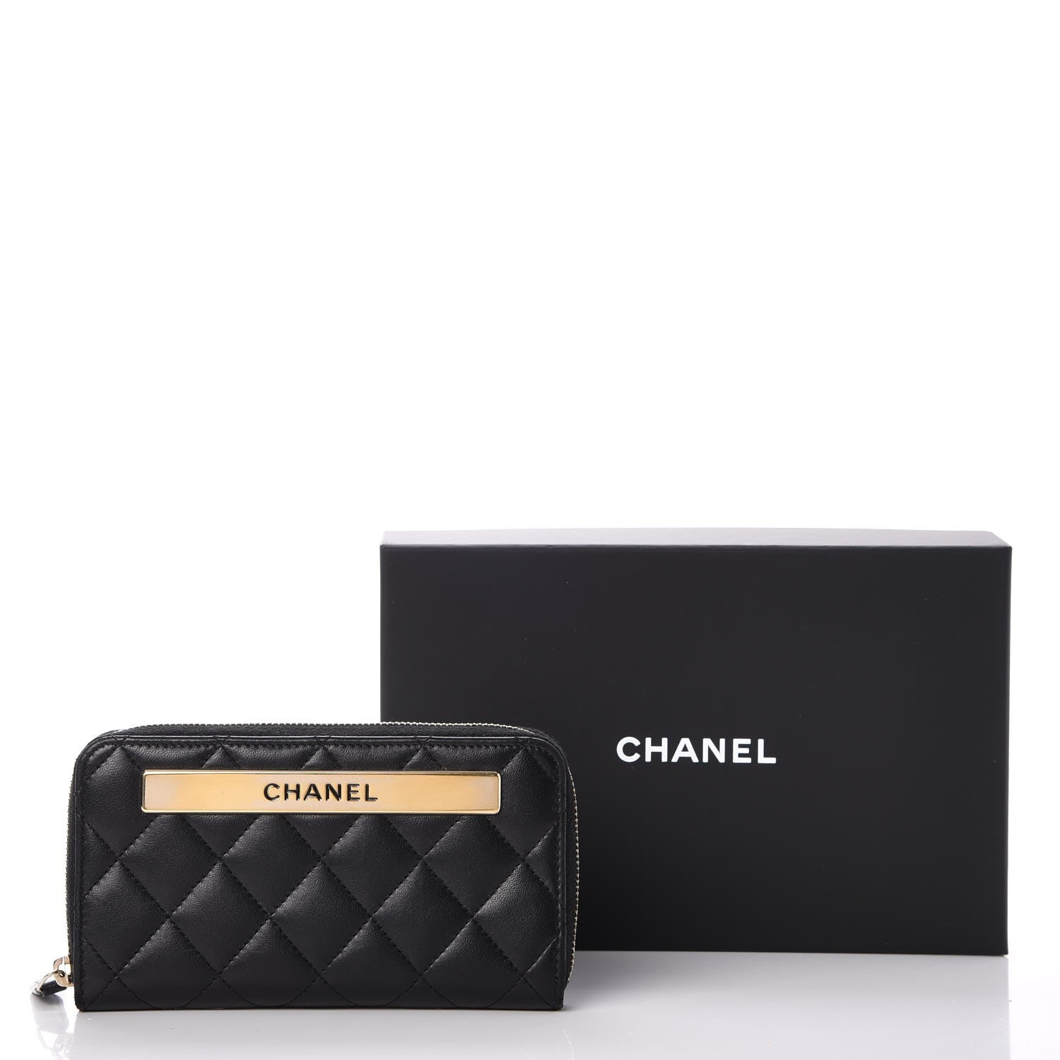 Chanel Lambskin Quilted Small Trendy CC Zip Around Wallet Black 9 of 9