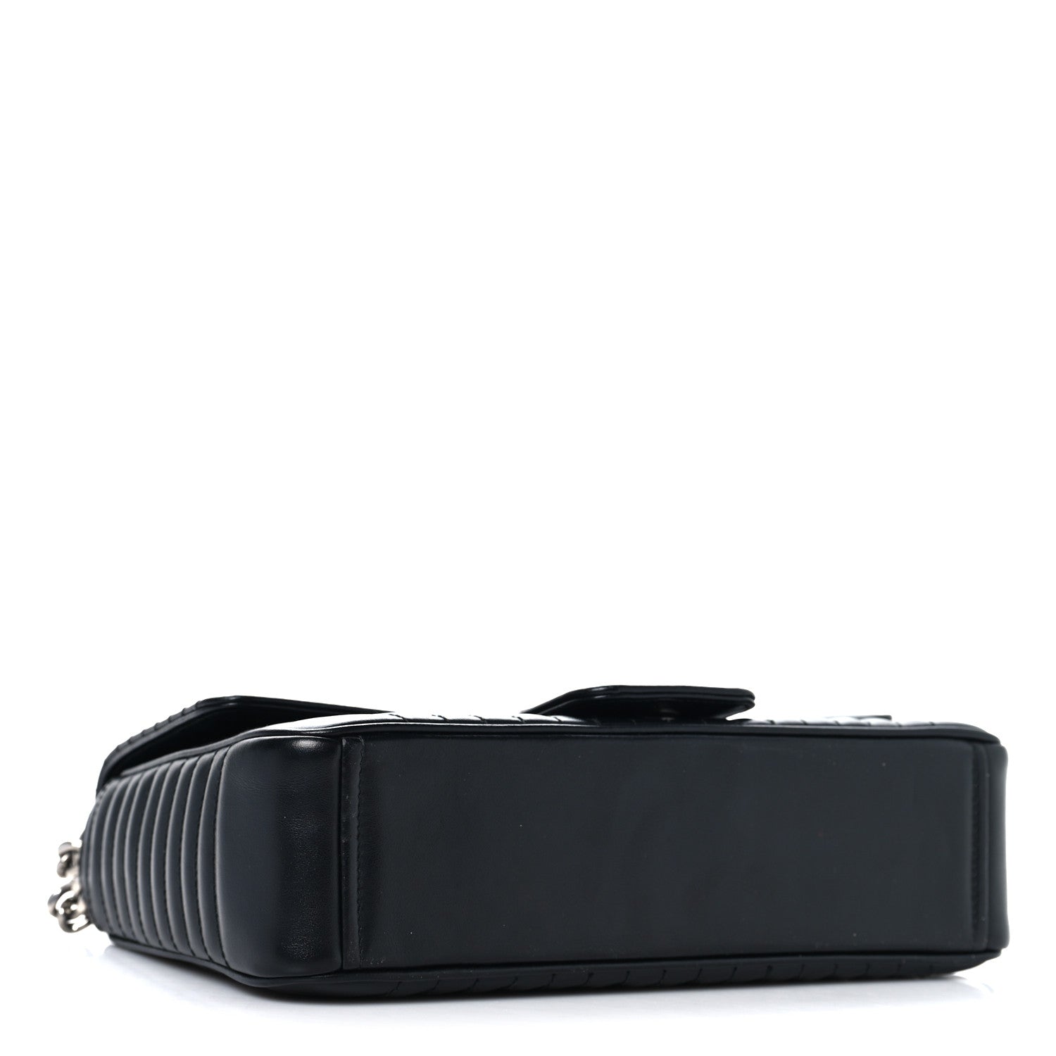 Prada Soft Calfskin Impunture Diagramme Large Chain Flap Shoulder Bag Black 5 of 11