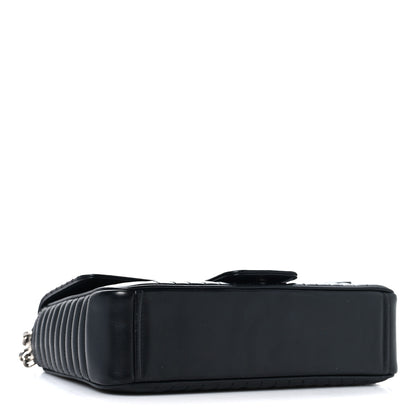 Prada Soft Calfskin Impunture Diagramme Large Chain Flap Shoulder Bag Black 5 of 11