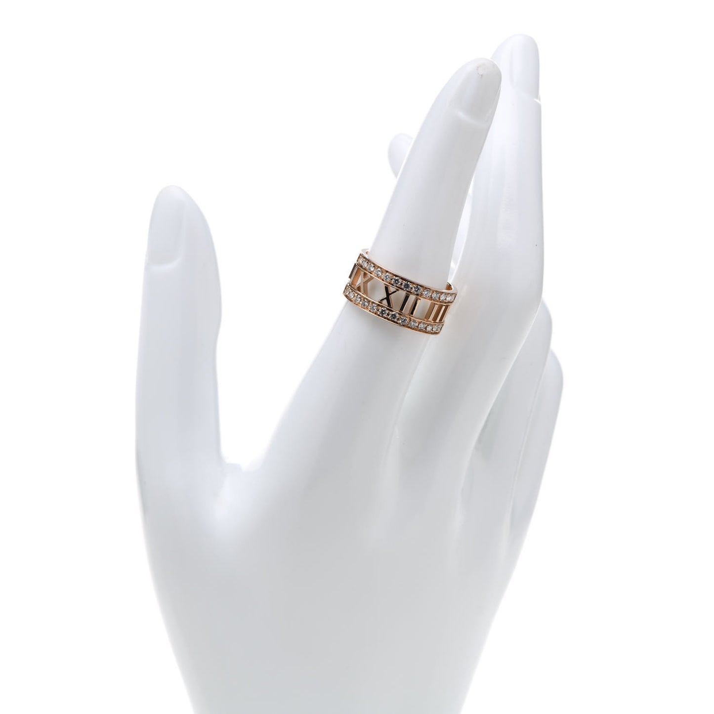 18K Rose Gold Diamond Wide Atlas Open Ring 54 7