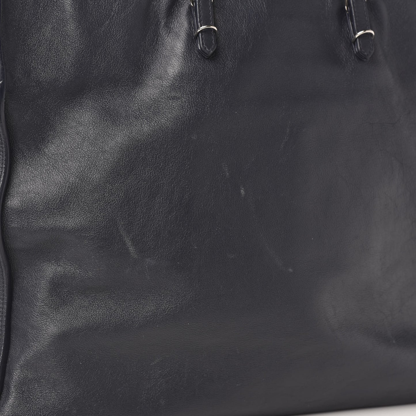 Veau Papier A4 Zip Around Tote Bleu Nuit