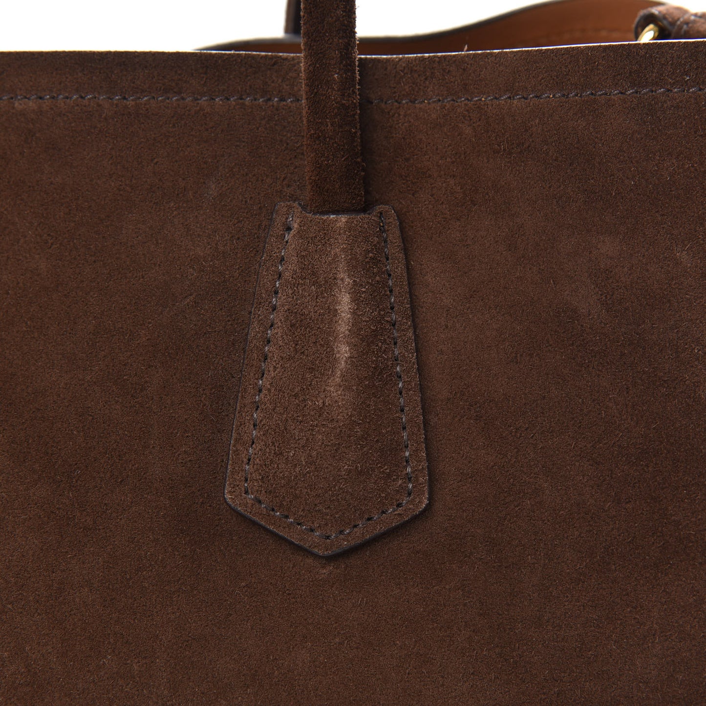 Scamosciato Suede Medium Double Bag Tote Mogano