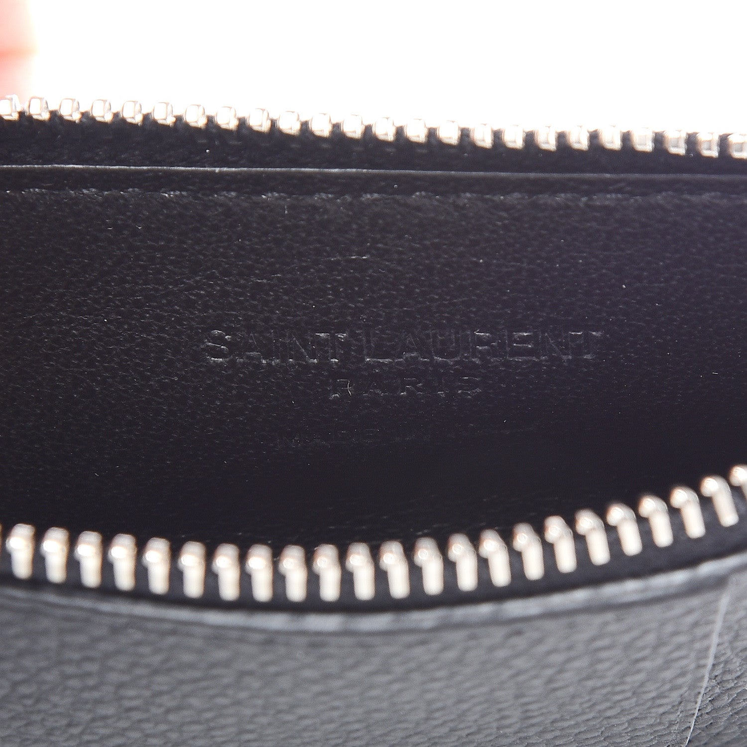 Saint Laurent Grained Calfskin 5 Fragments Zip Pouch Card Holder Black 6 of 10