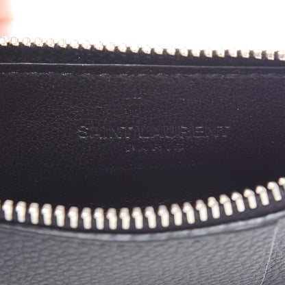 Saint Laurent Grained Calfskin 5 Fragments Zip Pouch Card Holder Black 6 of 10
