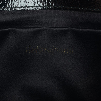 Saint Laurent Textured Patent Monogram Large Belle De Jour Clutch Black 6 of 7