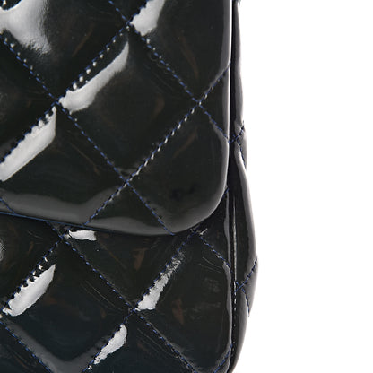 Chanel Patent Quilted Jumbo Double Flap Navy 17 of 18
