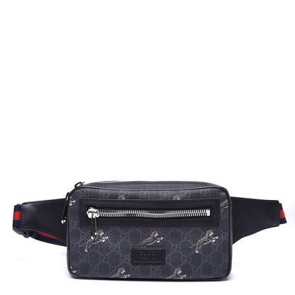 Gucci Soft GG Supreme Monogram Tigers Belt Bag Black Multicolor 1 of 12