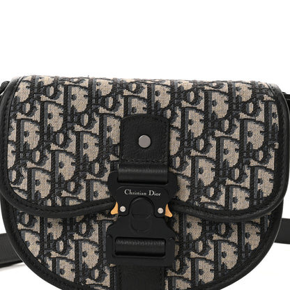 Christian Dior Oblique Grained Calfskin Mini Gallop Bag With Strap Black Beige 7 of 11