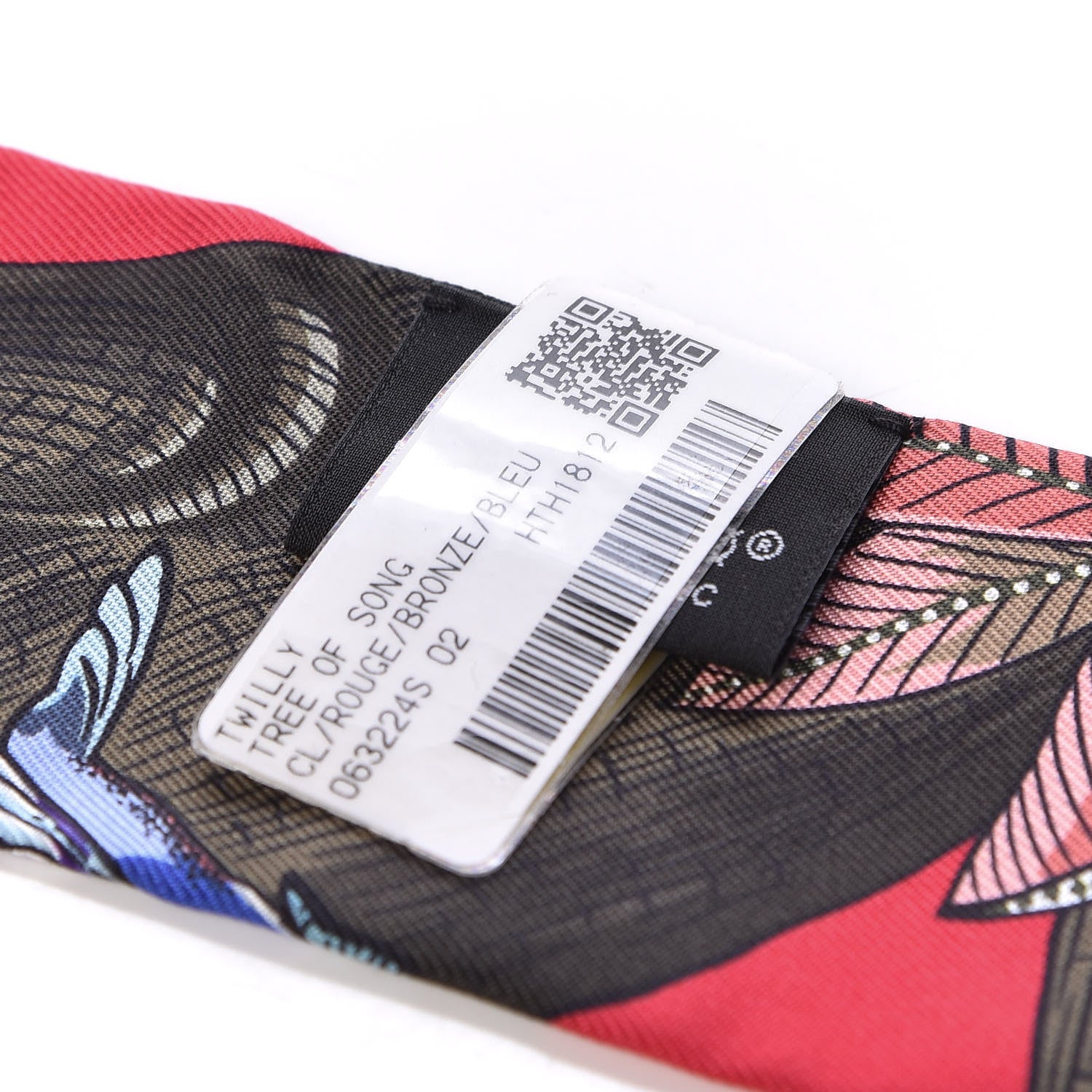 Hermes Silk Tree Of Song Twilly Rouge Bronze Bleu 3 of 4