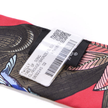 Hermes Silk Tree Of Song Twilly Rouge Bronze Bleu 3 of 4