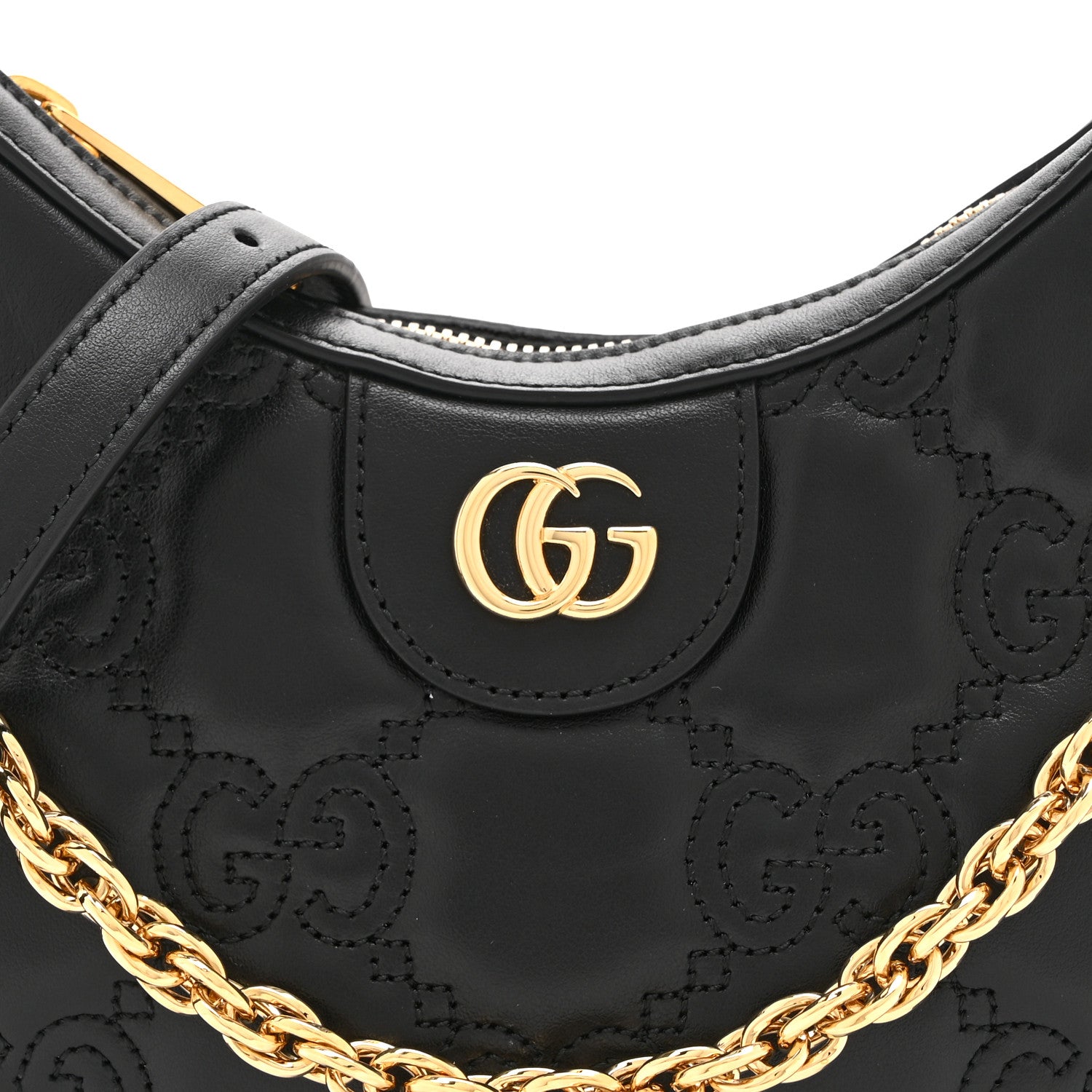 Gucci Calfskin GG Matelasse Mini Hobo Shoulder Bag Black 9 of 11