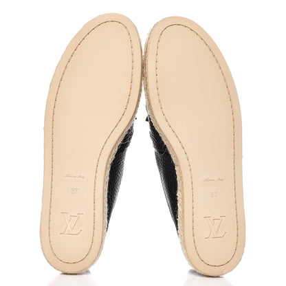 Louis Vuitton Calfskin Tropical Bloom Espadrille Flat 37 Black 5 of 8