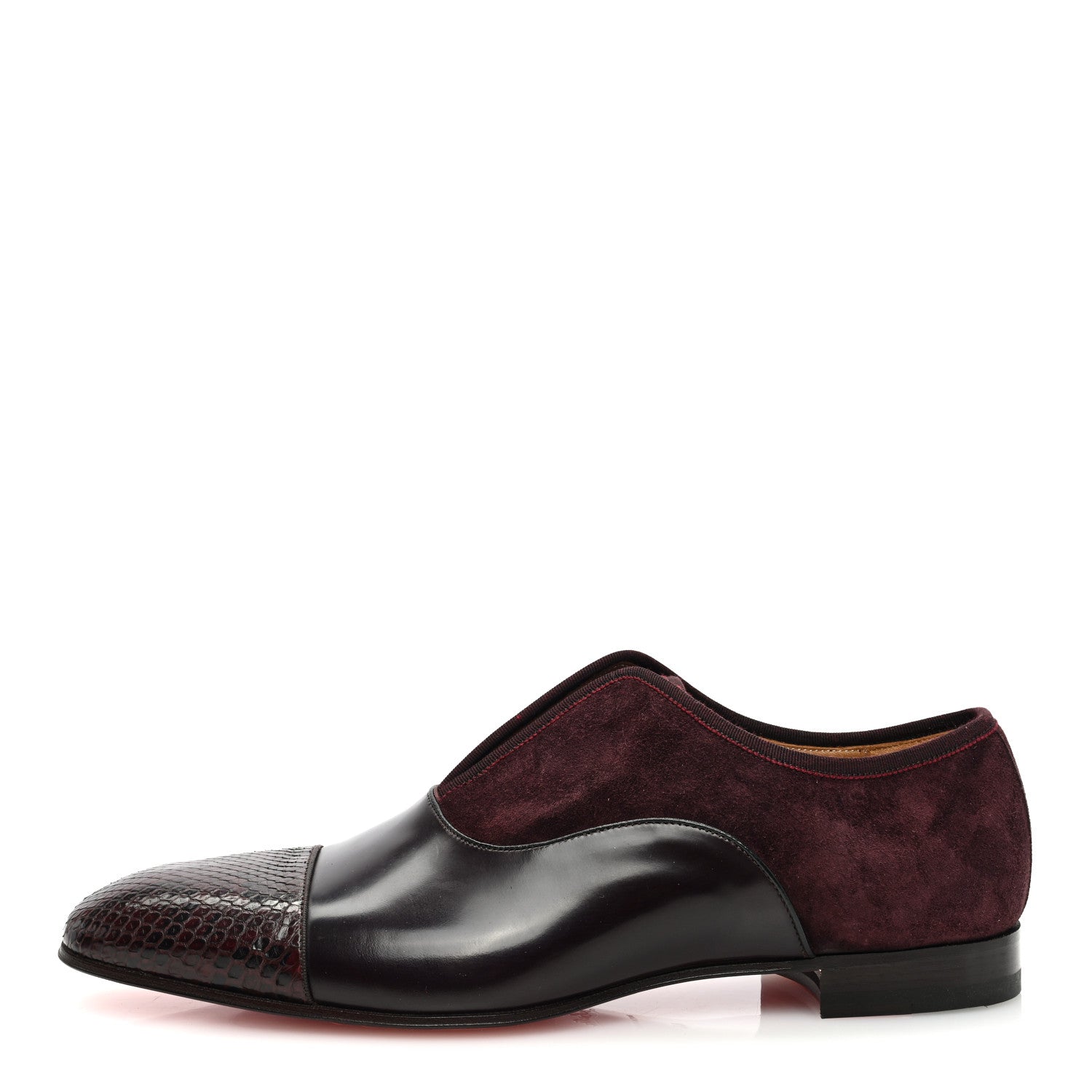 Christian Louboutin Mens Suede Snakeskin Alpha Male Flat Loafers 44 Candle 1 of 8