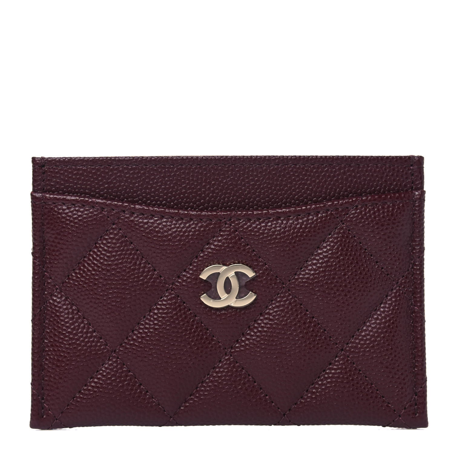 Chanel Caviar Quilted Card Holder Burgundy 1 of 4