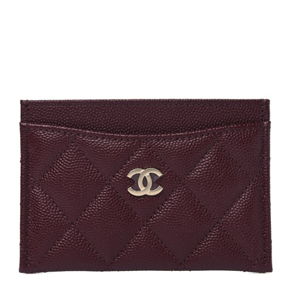 Chanel Caviar Quilted Card Holder Burgundy 1 of 4
