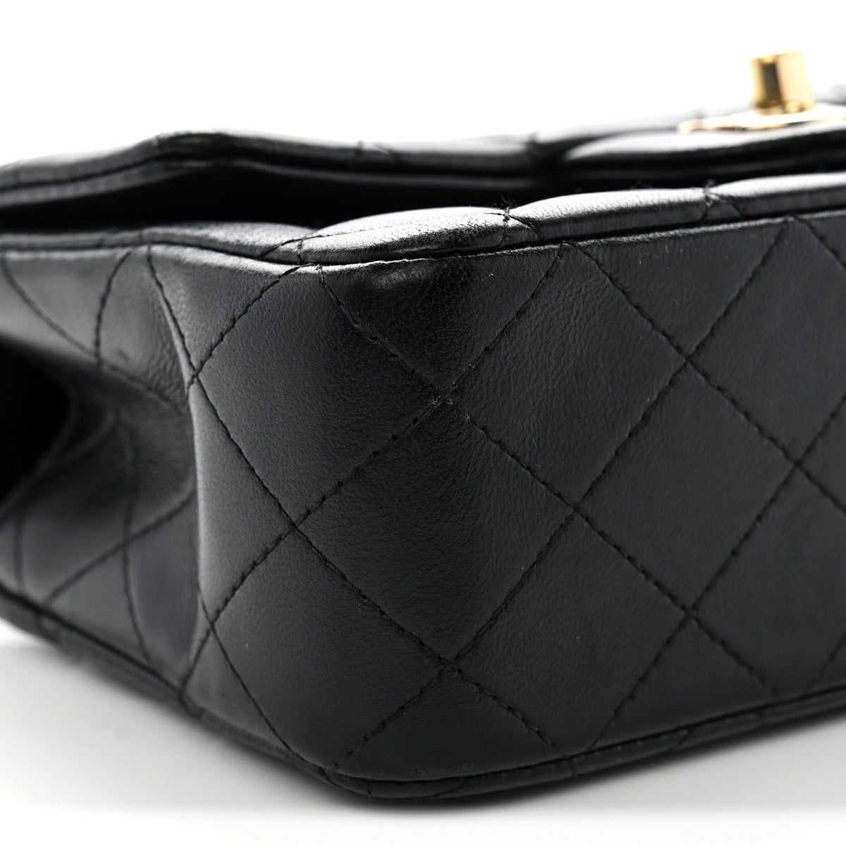Chanel Lambskin Quilted Mini Top Handle Rectangular Flap Black 9 of 10