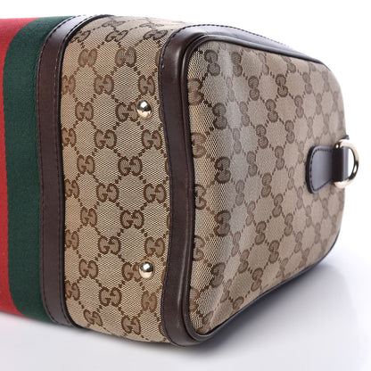 Gucci Monogram Vintage Web Medium Boston Dark Brown 10 of 15