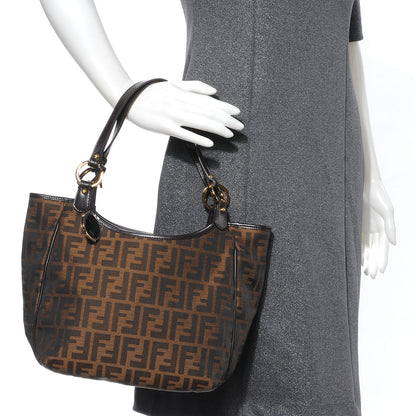 Fendi Zucca Small Chef Shopping Tote Tobacco Moro 2 of 7