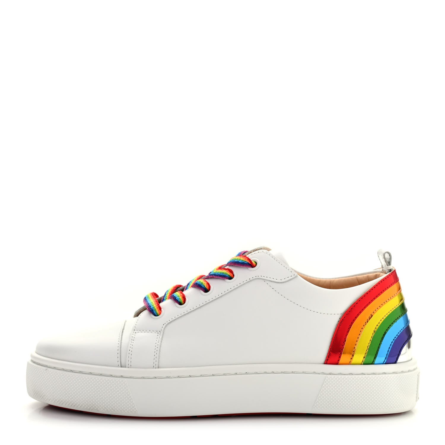 Christian Louboutin Calfskin Womens Arkenspeed Sneakers 38.5 White Multi 1 of 9