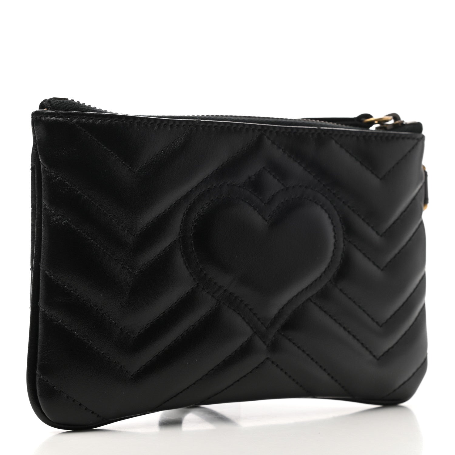Gucci Calfskin Matelasse GG Marmont Wrist Wallet Black 3 of 10