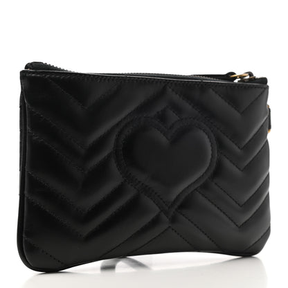 Gucci Calfskin Matelasse GG Marmont Wrist Wallet Black 3 of 10