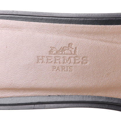 Hermes Box Calfskin Oran Sandals 36 Black 9 of 10