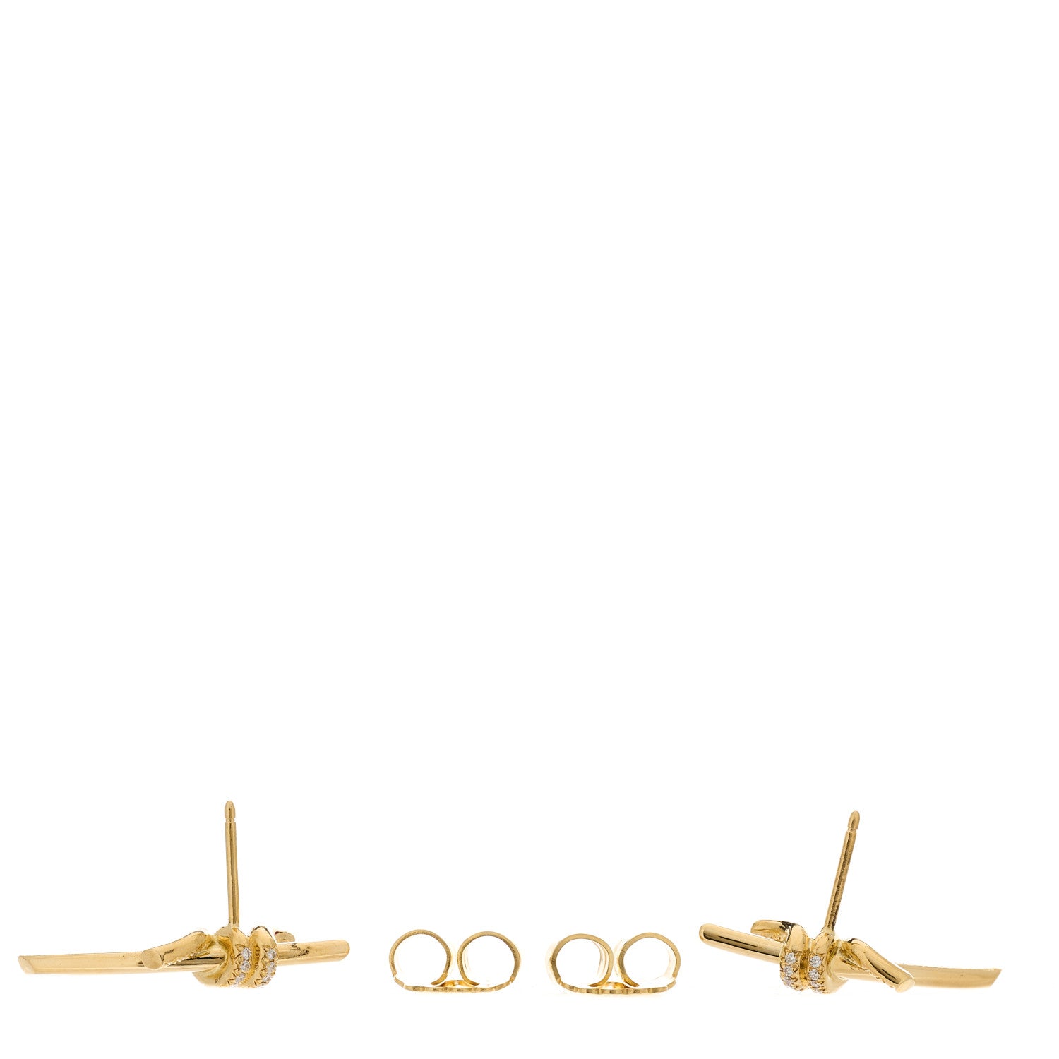 Tiffany 18K Yellow Gold Diamond Tiffany Knot Earrings 3 of 4